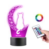 Nočná lampa Cat Moon 16 farieb LED PLEXIDO Nočná lampa Cat Moon 16 farieb LED PLEXIDO