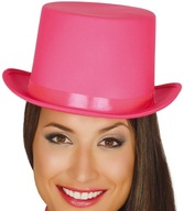 Elegantný klobúk cylindr klaun RUŽOVÝ kúzelnícky klobúk karneval Elegantný klobúk cylindr klaun RUŽOVÝ kúzelnícky klobúk karneval