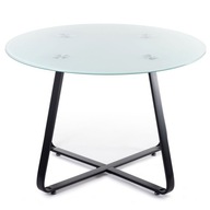 Odolný okrúhly stôl vyrobený zo skla, kovu