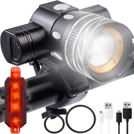 Bike Light Bicycle LED T6 USB Predná zadná batéria Bike Light Bicycle LED T6 USB Predná zadná batéria