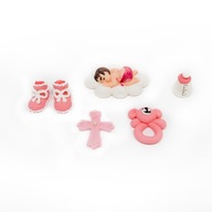 Cukrové figúrky Krst Baby Topánky Dievča Cukrové figúrky Krst Baby Topánky Dievča