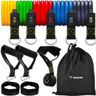 Posilňovacie gumy Sada 5 posilňovacích gumičiek Fitness tréningové gumičky + rúčky Posilňovacie gumy Sada 5 posilňovacích gumičiek Fitness tréningové gumičky + rúčky