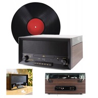 Retro gramofón + vinyl BT USB FM AUX CD STEREO
