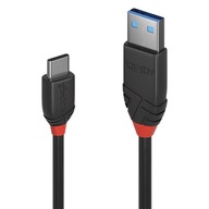 Kábel USB 3.1 typu A až C 3A, čierna linka