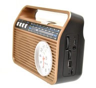 RÁDIO RETRO USB BLUETOOTH HODINKOVÁ KARTA SD FM AUX