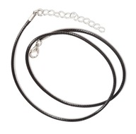 Základ pre náhrdelník Čierna vosková šnúra 50cm 2ks