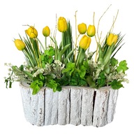 JARNÁ KOMPOZÍCIA TULIPÁN NA BALKÓNOVÝ STOL JARNÁ KOMPOZÍCIA TULIPÁN NA BALKÓNOVÝ STOL