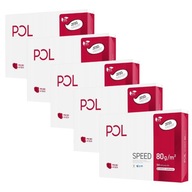 Papier do kopírky Polspeed A4 80g Biely 500 listov 5 ks Papier do kopírky Polspeed A4 80g Biely 500 listov 5 ks
