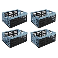 4x Pastelovo modrý skladací nákupný košík 45L 4x Pastelovo modrý skladací nákupný košík 45L