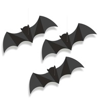Závesná DEKORÁCIA 3D NETOPIEROV čierna VEĽKÁ 3 ks Závesná DEKORÁCIA 3D NETOPIEROV čierna VEĽKÁ 3 ks
