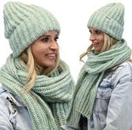MINT teplý zimný dámsky SET ČIAPKA SCARF darčeková sada vlna