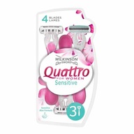 Quattro For Women Sensitive jednorazové holiace strojčeky pre ženy 3 ks