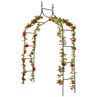 Záhradná pergola, kovový rebrík, oblúk popínavých rastlín, ruže