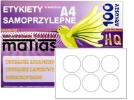 Samolepiace etikety KOŁO fi 74 samolepky A4 100a Samolepiace etikety KOŁO fi 74 samolepky A4 100a