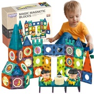 VEĽKÉ MAGNETICKÉ STAVEBNÉ BLOKY 3D PANELY PUZZLE 98 ks. WOOPIE VEĽKÉ MAGNETICKÉ STAVEBNÉ BLOKY 3D PANELY PUZZLE 98 ks. WOOPIE