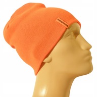 Zimná čiapka z hrejivej obojstrannej látky oranžovej farby