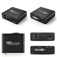 Adaptér HDMI na DVI-D + koaxiálny/jack
