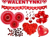 VALENTÍNSKE dekorácie, girlanda, lupene ruží, XL balóny VALENTÍNSKE dekorácie, girlanda, lupene ruží, XL balóny