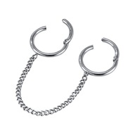 PIERCING dvojité Clicker náušnice s retiazkou 316L oceľ Helix LOBE 1,2/8 PIERCING dvojité Clicker náušnice s retiazkou 316L oceľ Helix LOBE 1,2/8