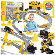 CAR TRACK QUEUE Auto stavenisko Žeriav Stavebný žeriav + 4 autá CAR TRACK QUEUE Auto stavenisko Žeriav Stavebný žeriav + 4 autá