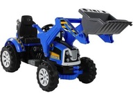 Batériový traktor s lyžicou rýpadla, modrý