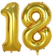 Fóliový balón 18. narodeniny, 18. narodeniny, zlatý, 100cm
