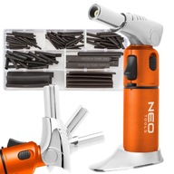 Plynová spájkovačka, horák PIEZO + tričká 127 kusov NEO TOOLS Plynová spájkovačka, horák PIEZO + tričká 127 kusov NEO TOOLS