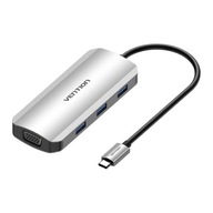 USB-C dokovacia stanica pre HDMI, VGA, 3x USB 3.0, PD 0,15m TOIHB (sivá) USB-C dokovacia stanica pre HDMI, VGA, 3x USB 3.0, PD 0,15m TOIHB (sivá)
