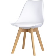 Moderné biele jedálenské stoličky z ekokože Sara