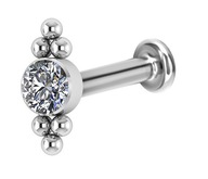 Titánový dekoračný labret - vnútorný závit 1,2/8/4 Titánový dekoračný labret - vnútorný závit 1,2/8/4
