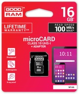 Adaptér GOODRAM 100 MB Pamäťová karta microSD 16 GB