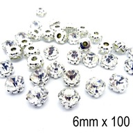 Rhinestrd kamienky na šitie bezfarebnej 6 mm x 100 Rhinestrd kamienky na šitie bezfarebnej 6 mm x 100