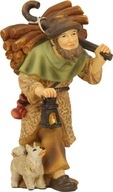 Pastier s drevom a lampášom vysoký 8,5 cm, figy 9 cm