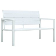 vidaXL Záhradná lavička 120 cm Biela HDPE