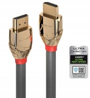 LINDY Ultra High Speed ​​​​M/M HDMI 2.1 kábel 1m sivý/zlatý