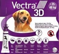VECTRA 3D 25-40KG pre BLŠIE KLIŠŤATY Pes 3 PIPETY