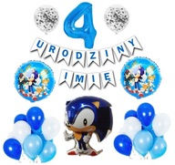 Set of Sonic Balloons Banner 4 Birthday Name Set of Sonic Balloons Banner 4 Birthday Name