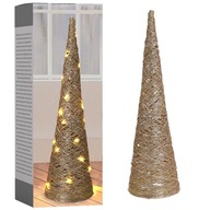 Vianočný stromček GOLD KONE, svietiaci, osvetlený, s ozdobnými svetielkami, 57 cm