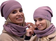 Dámska súprava Heather, čiapka Šmolko, šál B1 Dámska súprava Heather, čiapka Šmolko, šál B1