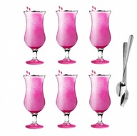 6x RUŽOVÝ koktailový pohár + 40ml lyžička 6x RUŽOVÝ koktailový pohár + 40ml lyžička