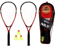 NILS Súprava 2 rakiet + 3 loptičiek pre SPEED badminton
