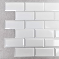 PVC nástenné panely Biele dlaždice 3D kuchynské dlaždice PVC nástenné panely Biele dlaždice 3D kuchynské dlaždice