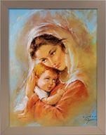 OBRAZ 45x35 RÁM MATKA BOŽIA KRMENIE LATTE OBRAZ 45x35 RÁM MATKA BOŽIA KRMENIE LATTE