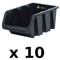 10 x Odpadkový box dielenská garáž 80x115x60 mm Čierna