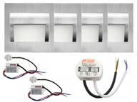 Sada LED schodiskových lámp 4x + zdroj + detektor Sada LED schodiskových lámp 4x + zdroj + detektor