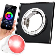 1x OZDOBNÝ STROPNÝ SKLENENÝ RÁM S RGB MULI FAREBNOU LED ŽIAROVKOU 1x OZDOBNÝ STROPNÝ SKLENENÝ RÁM S RGB MULI FAREBNOU LED ŽIAROVKOU