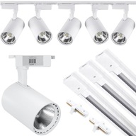 5x LED SVIETIDLÁ S DRÁŽOU NA ZRKADLOVEJ LIŠTIČKE 3m