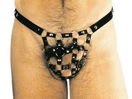 Pánske BDSM kovové krúžkové nohavičky - Leder 4003 Pánske BDSM kovové krúžkové nohavičky - Leder 4003