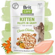Brit Care Kitten filety v šťave s kuracím mokrým krmivom pre mačiatka 18 x 85 g