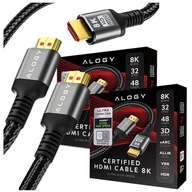 KÁBEL x2 HDMI 2.1 ALOGY KÁBEL 8K 60HZ 48GBPS 2M KÁBEL x2 HDMI 2.1 ALOGY KÁBEL 8K 60HZ 48GBPS 2M
